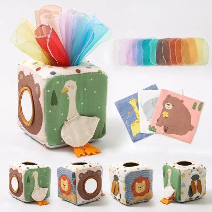 Les Jeux Montessori Sensory Cube for Baby – Educational Magic Box