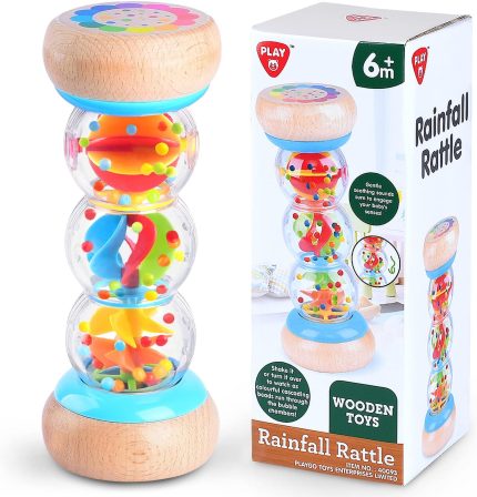 Les Jeux Montessori Wooden Toddler Rattle Rainmaker Non‑Toxic