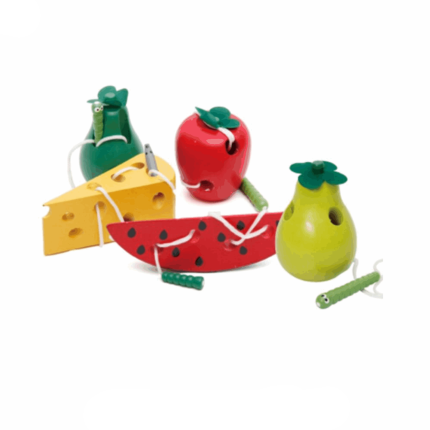 Les Jeux Montessori Jouet à Lacer en Bois Couleurs Vives