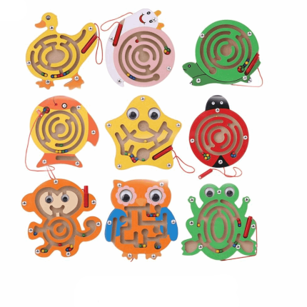 Labyrinthe Animalier Montessori en Bois – Animaux Variés