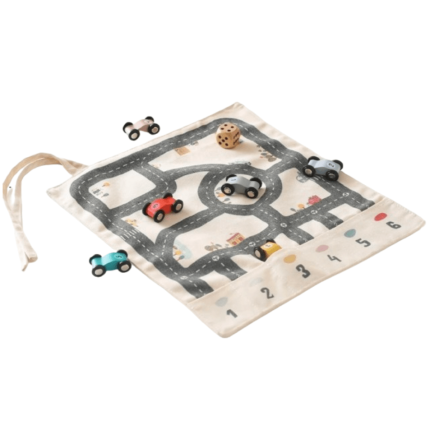 Jeux Montessori Tapis de Jeu Routier Bois avec Voitures